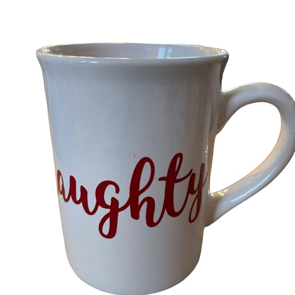 Naughty and/or Nice Red and White Christmas Coffee Mug - Picture 2 of 8